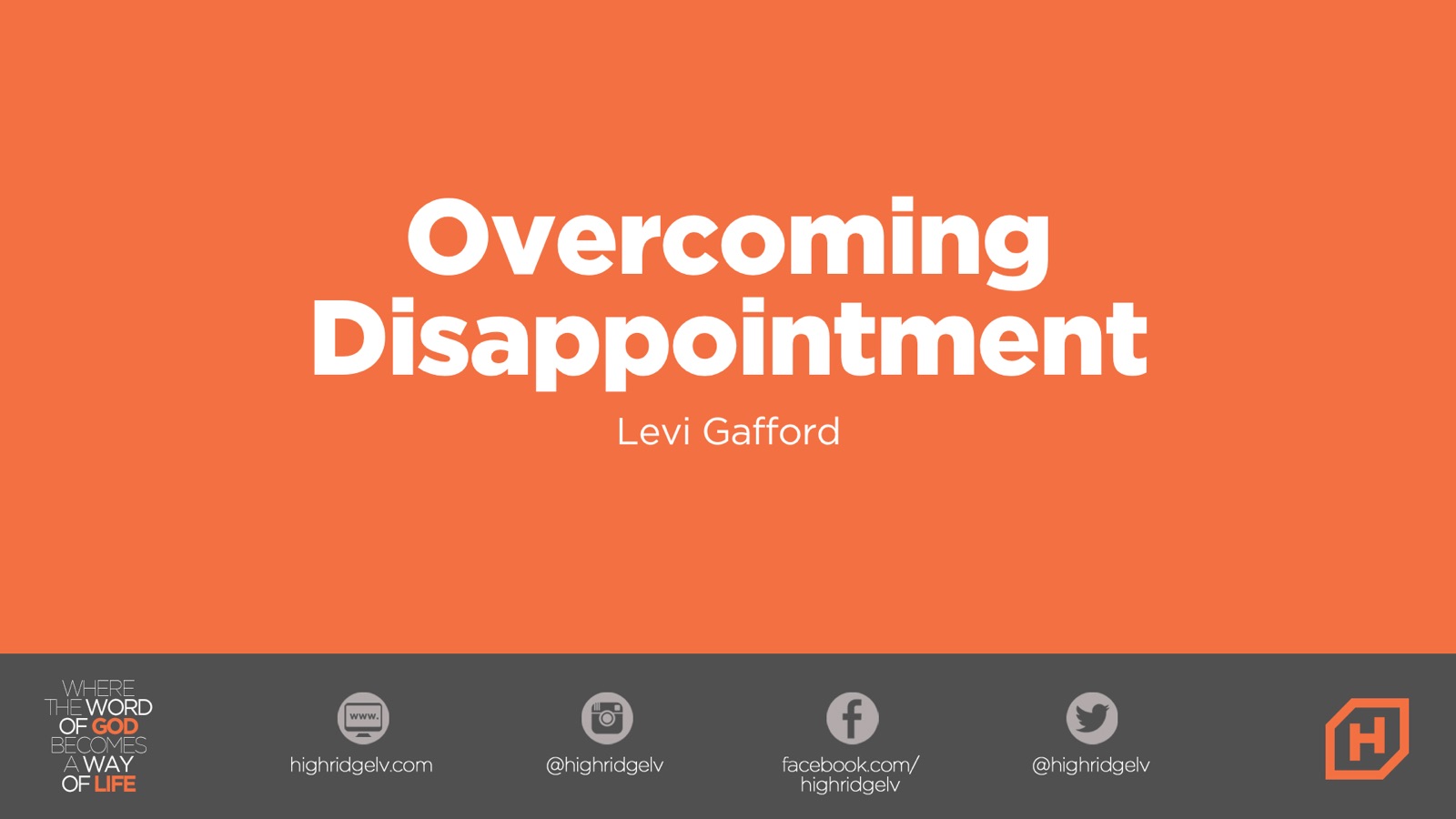 Overcoming Disappointment