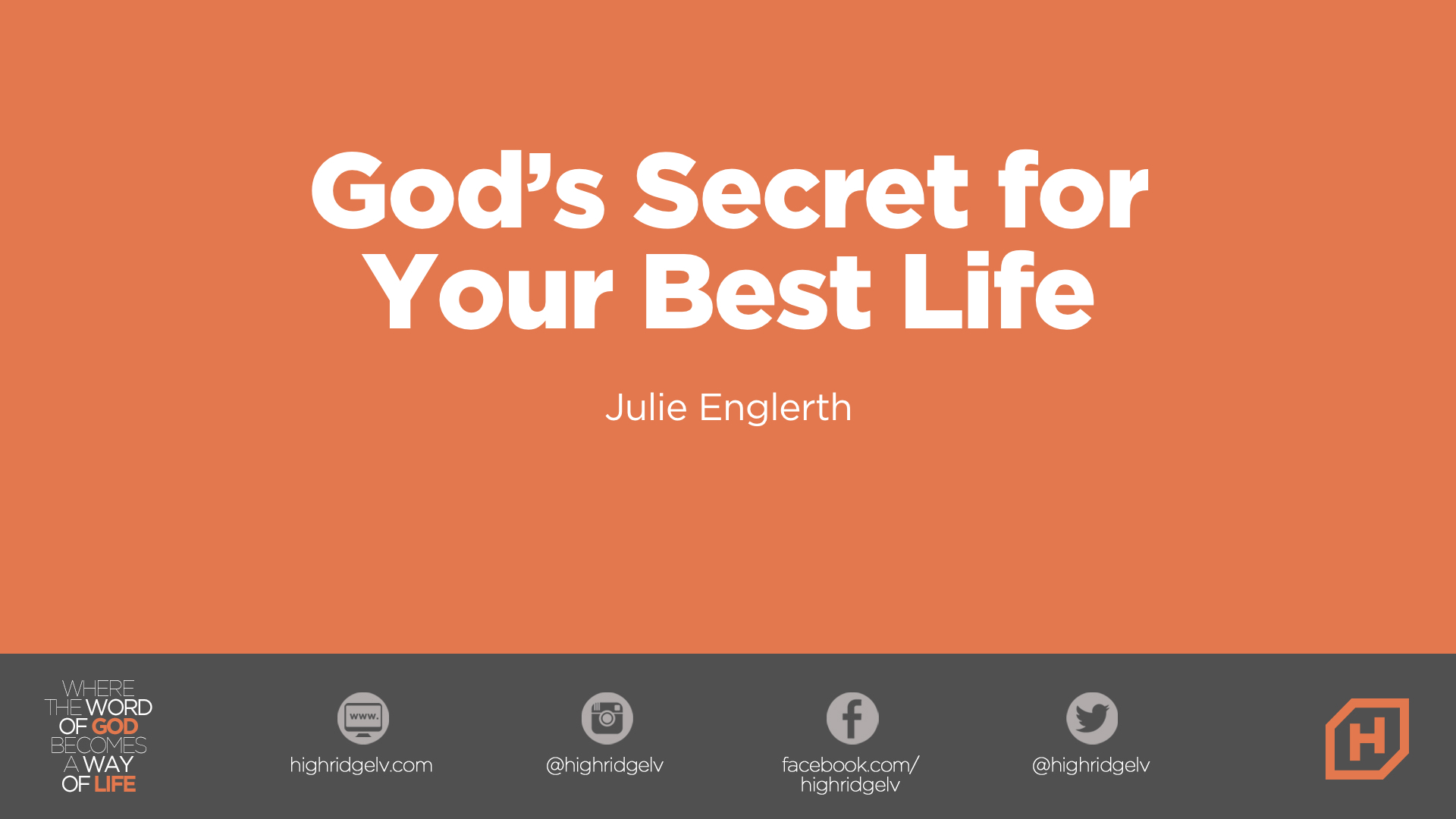 God’s Secret for Your Best Life