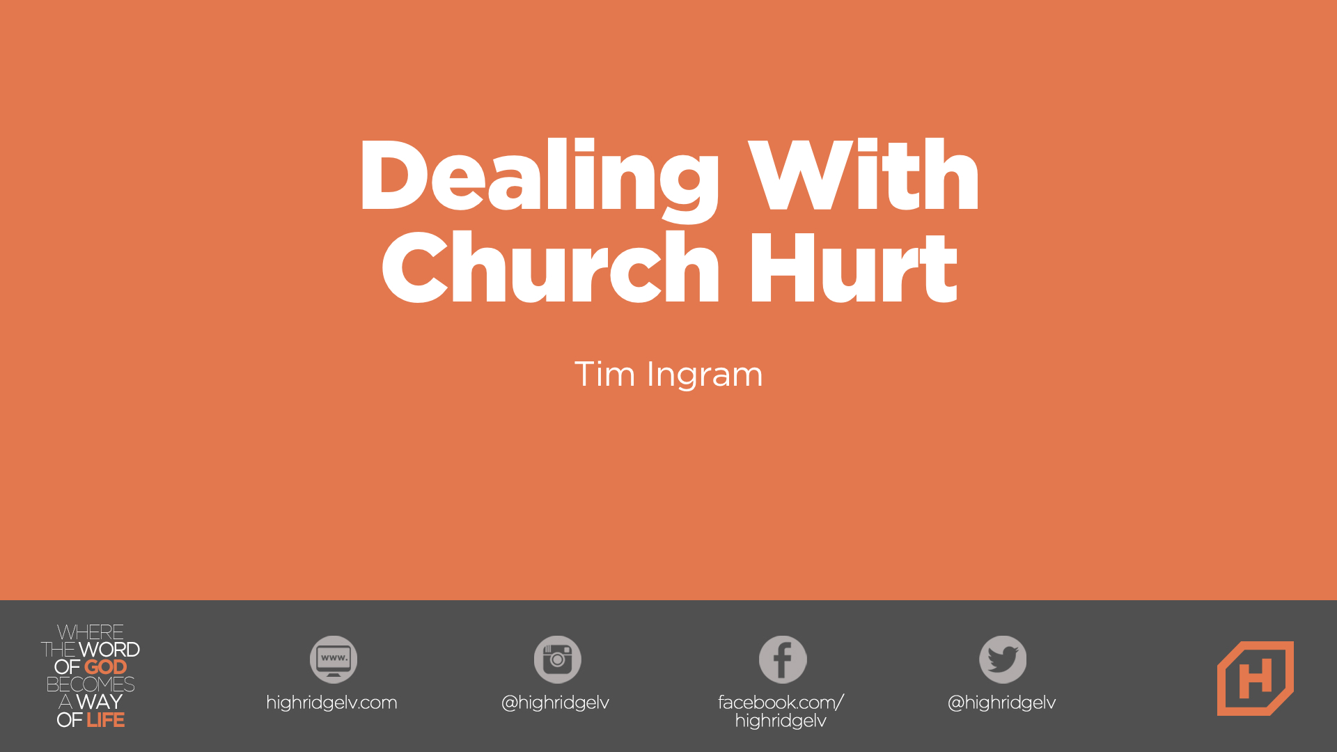 Dealing with Church Hurt